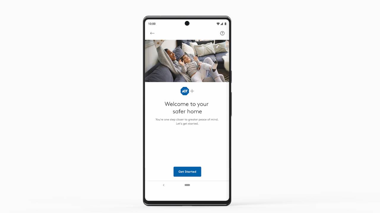 view of ADT home security system app on phone
