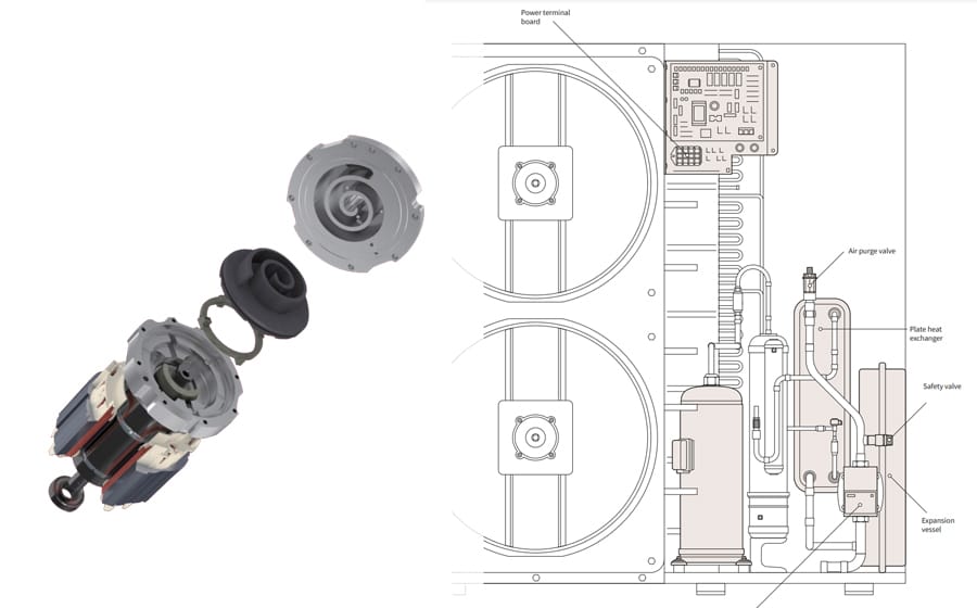 Hitachi Yutaki M internal diagram and converter