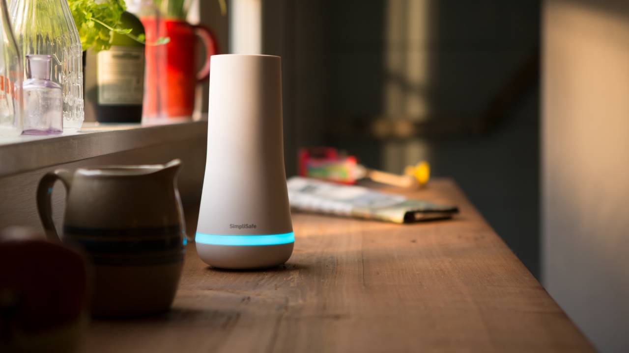 SimpliSafe home security hub on table