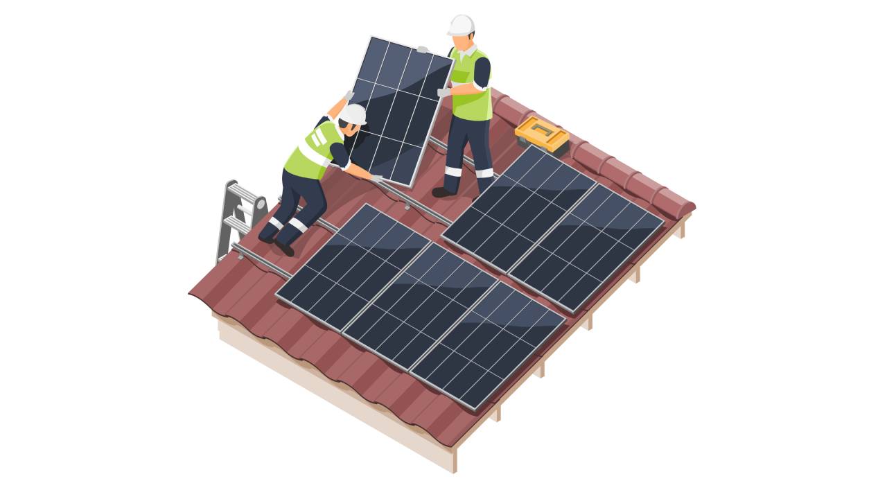 illustration demonstrating solar panel mounting system