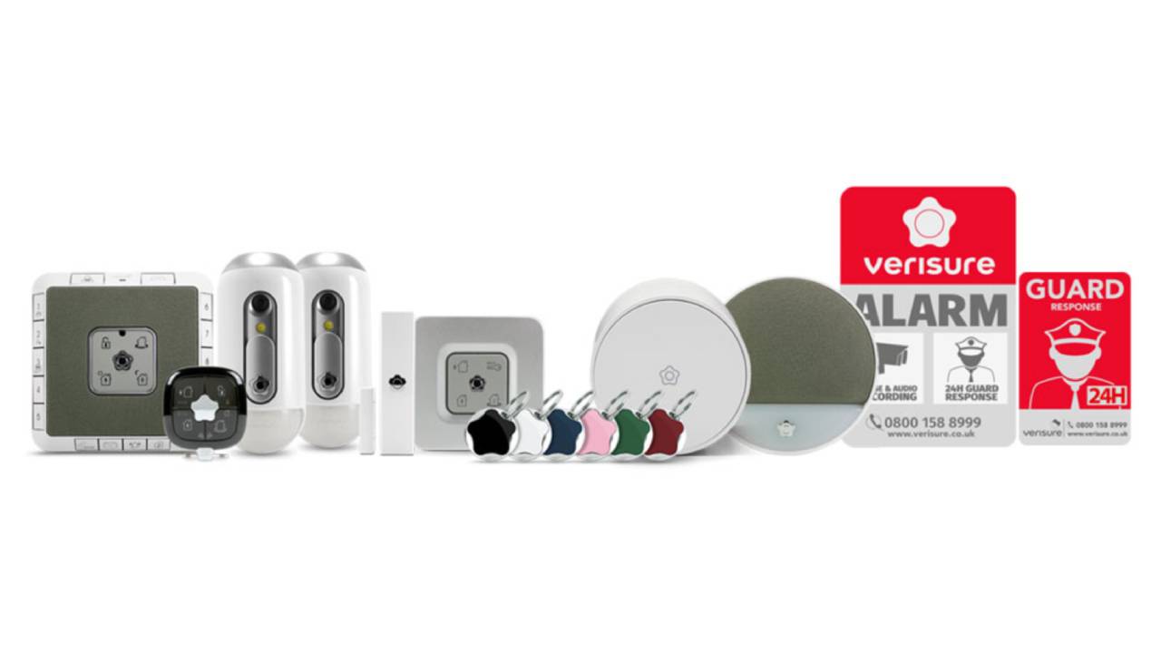 Verisure home security system on white background