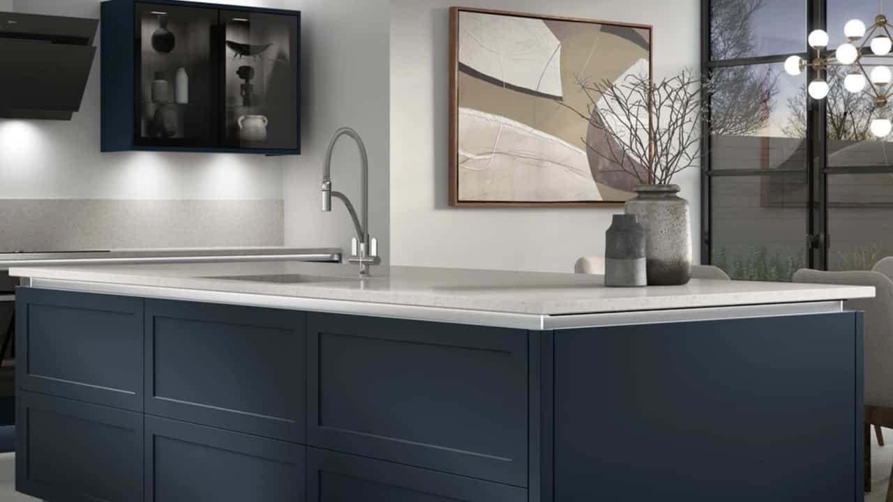 The premium range, Intelliga Chester, in the colour Midnight by Wickes.