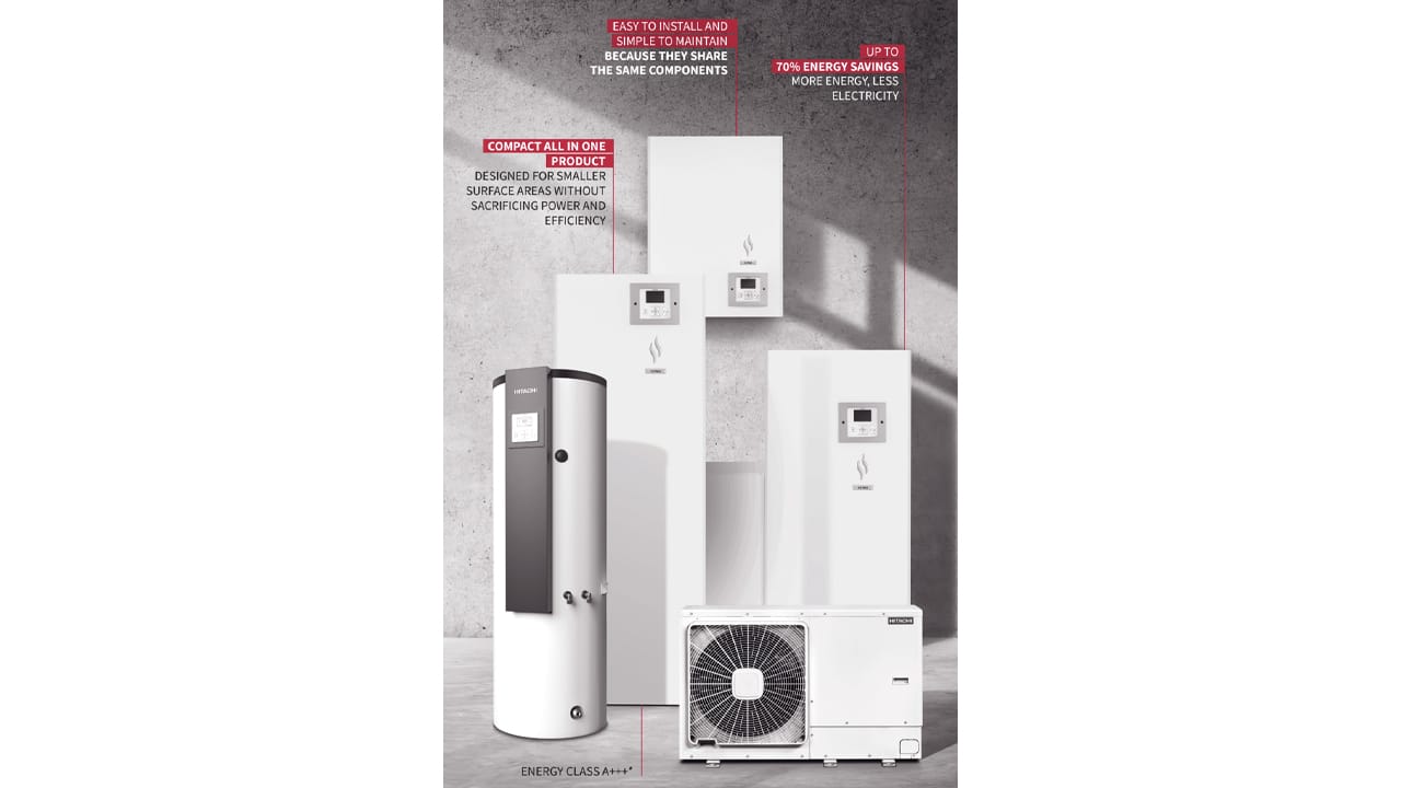 Hitachi range of energy efficient, attractive heat pumps